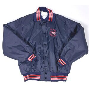 Vintage Bomber Jacket Men's XL Gem Sportswear Navy‎ Blue Nylon